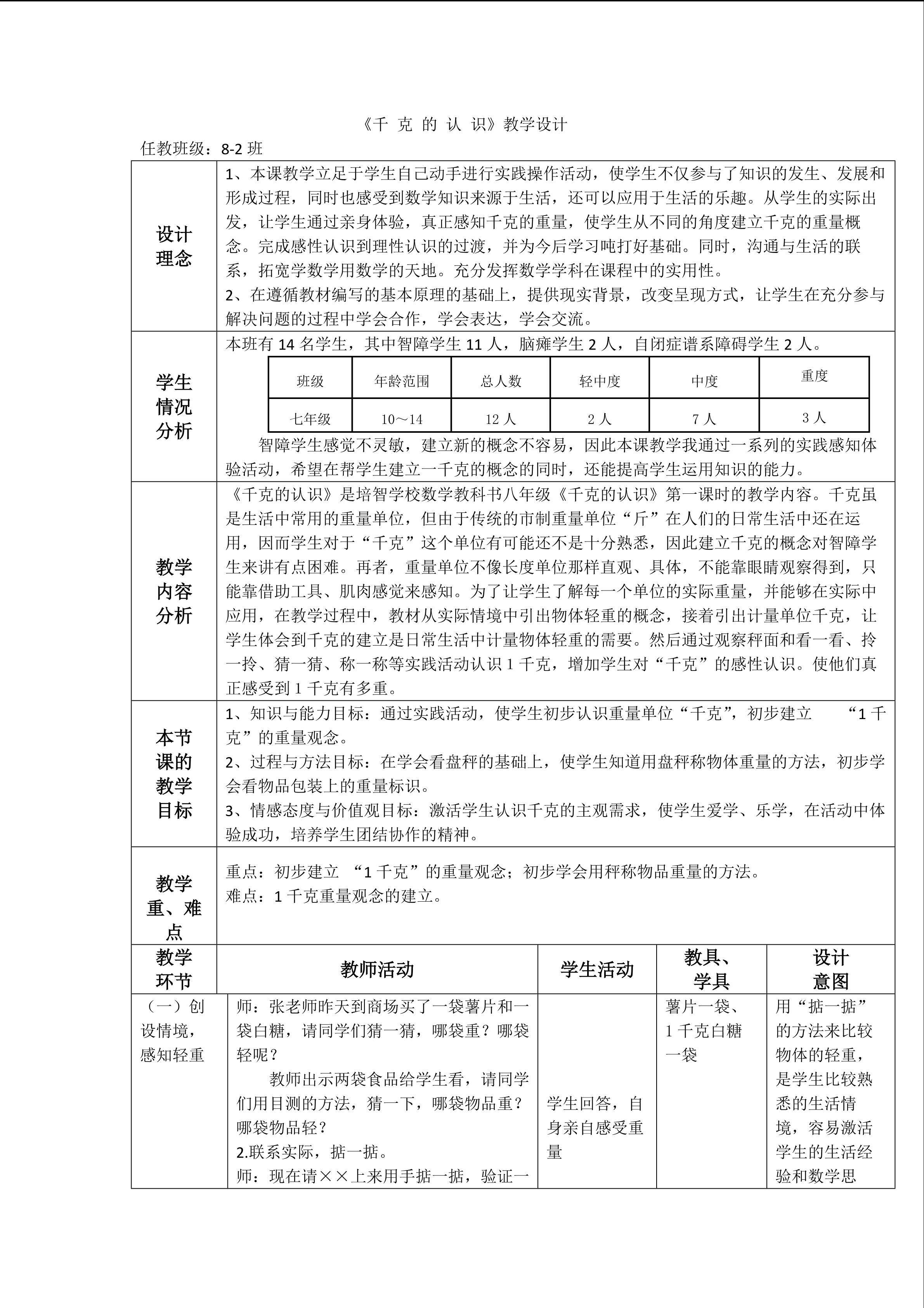 千克的认识