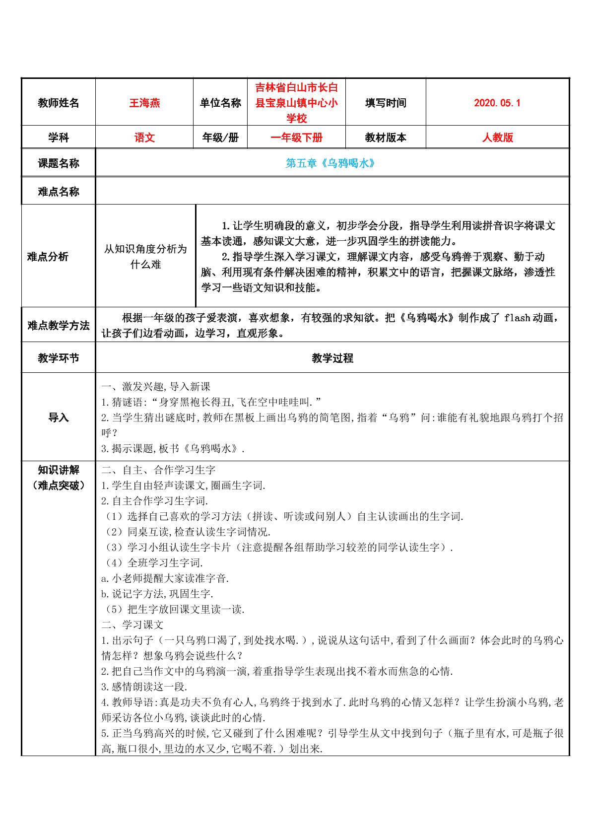 乌鸦喝水