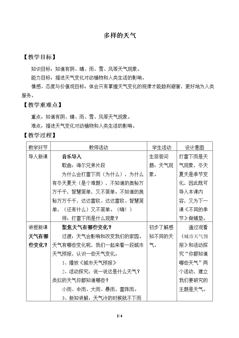 多样的天气