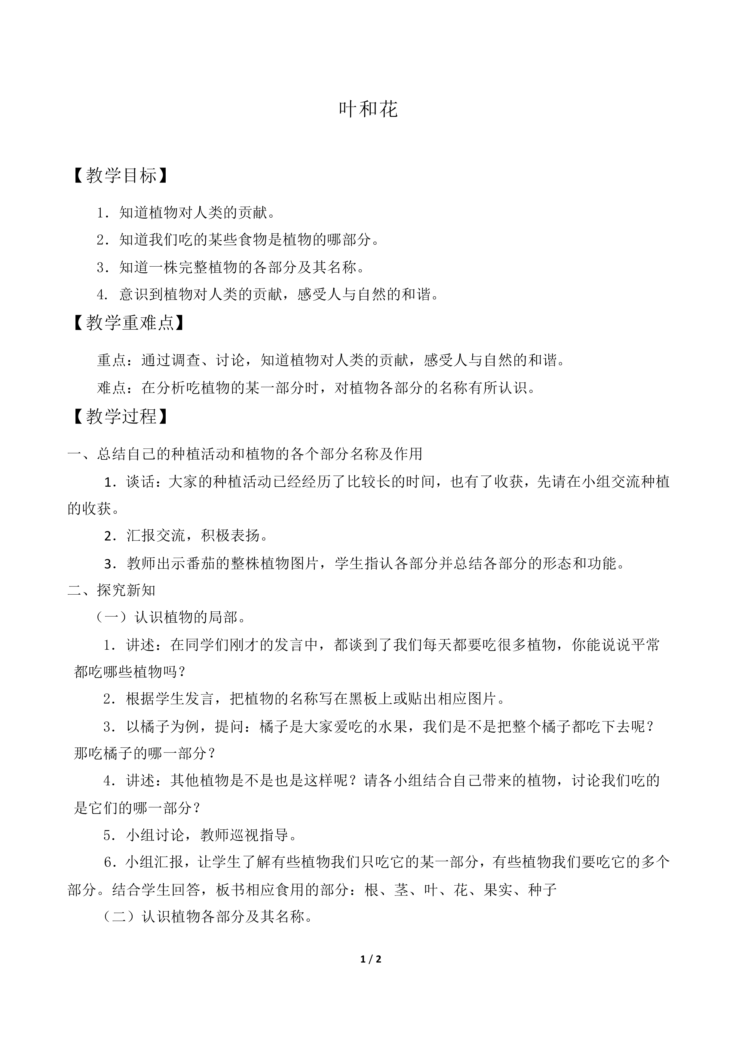 植物和我们_教案1