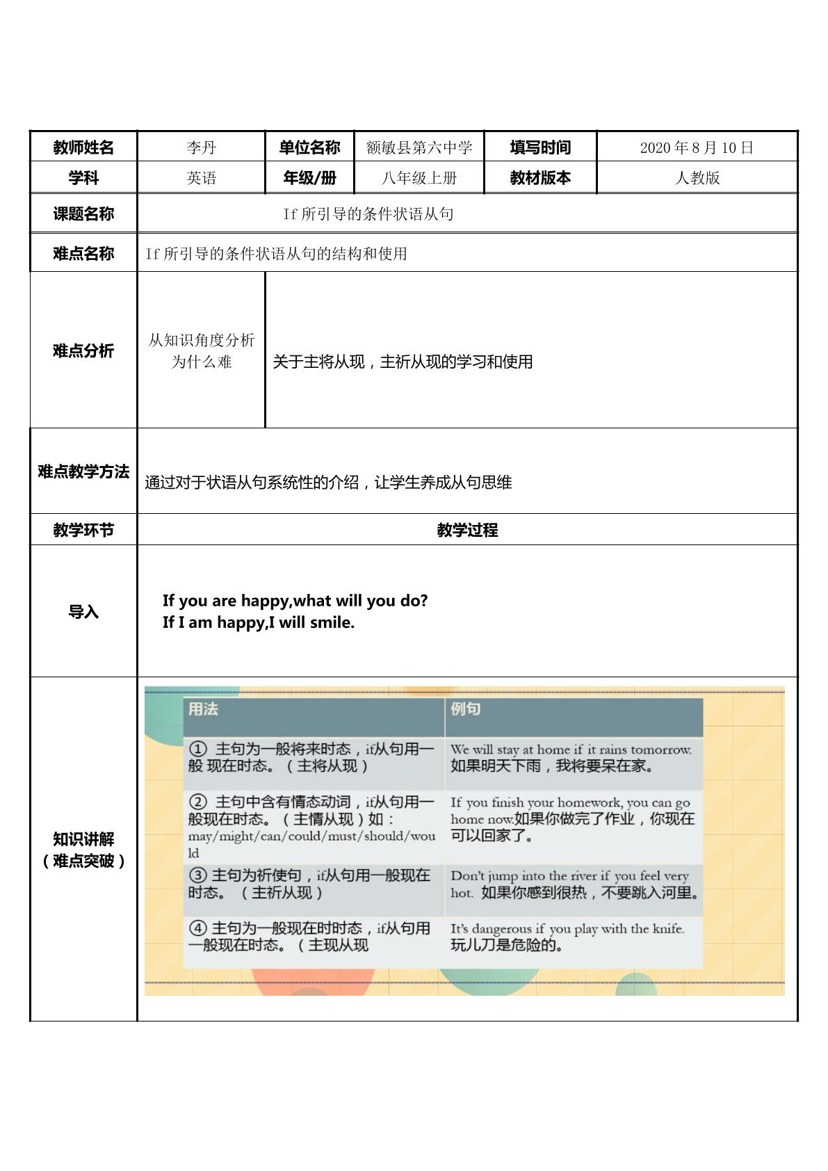 If所引导的条件状语从句