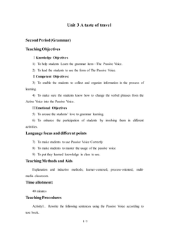 Unit 3 A taste of travel_教案2