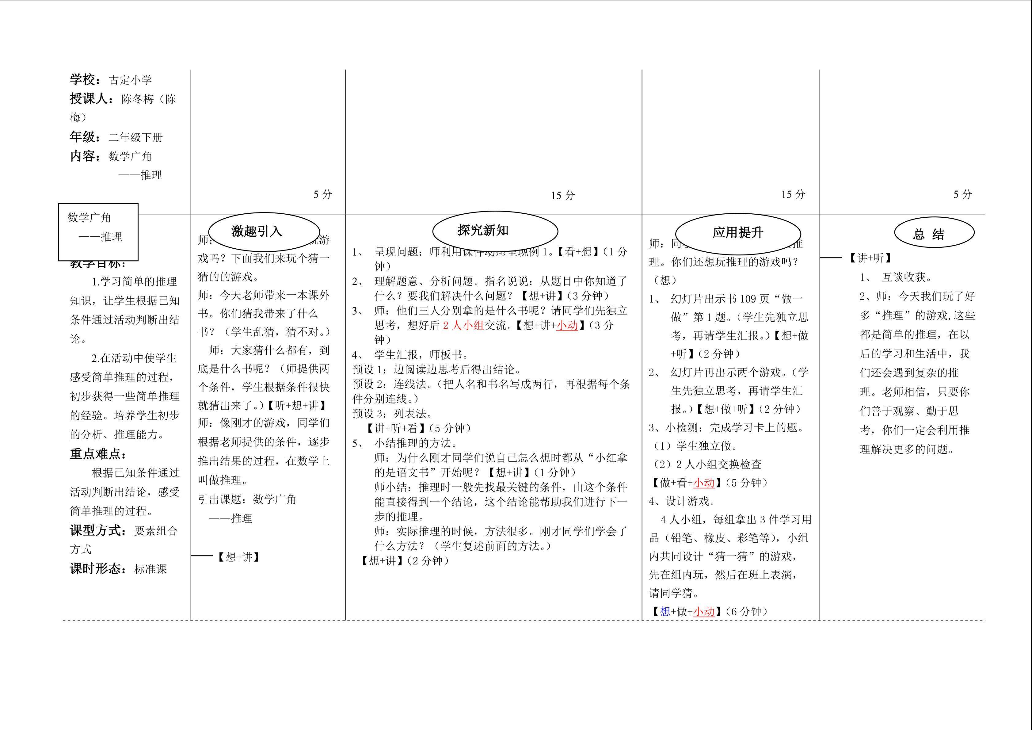 数学广角----推理