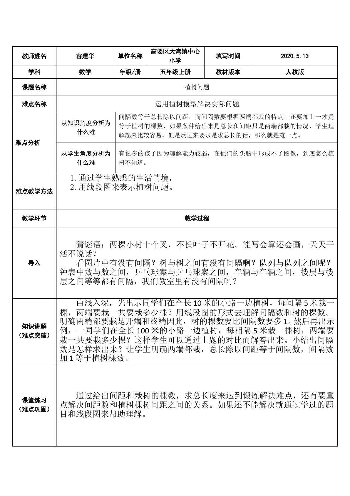 植树问题