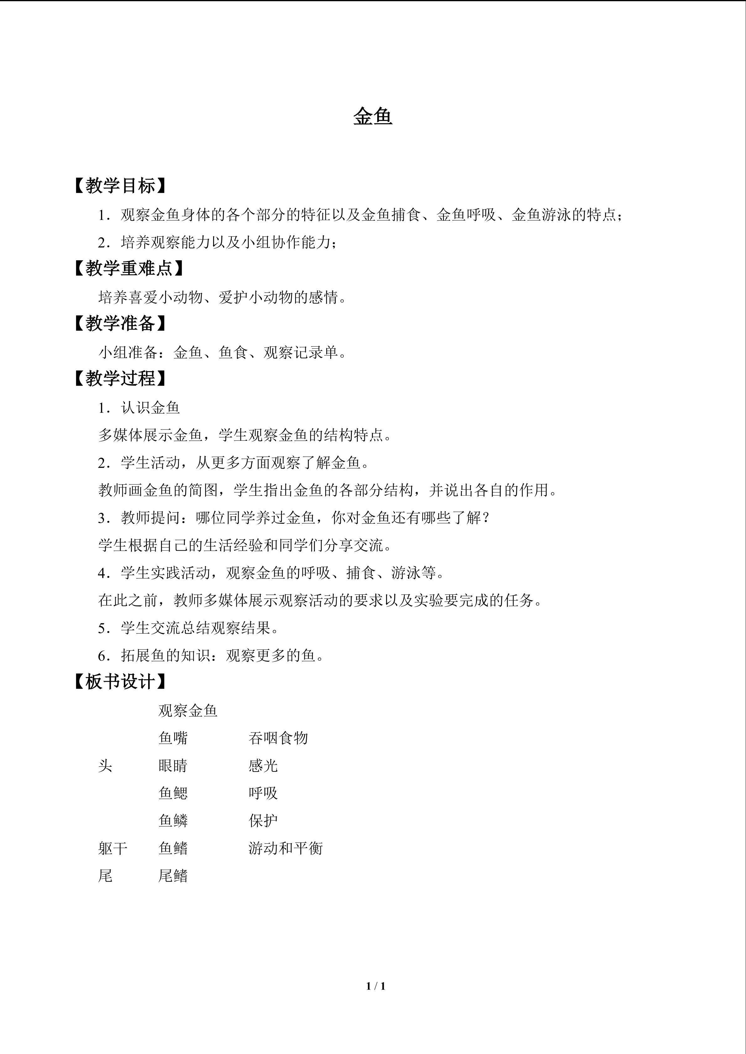 金鱼_教案1