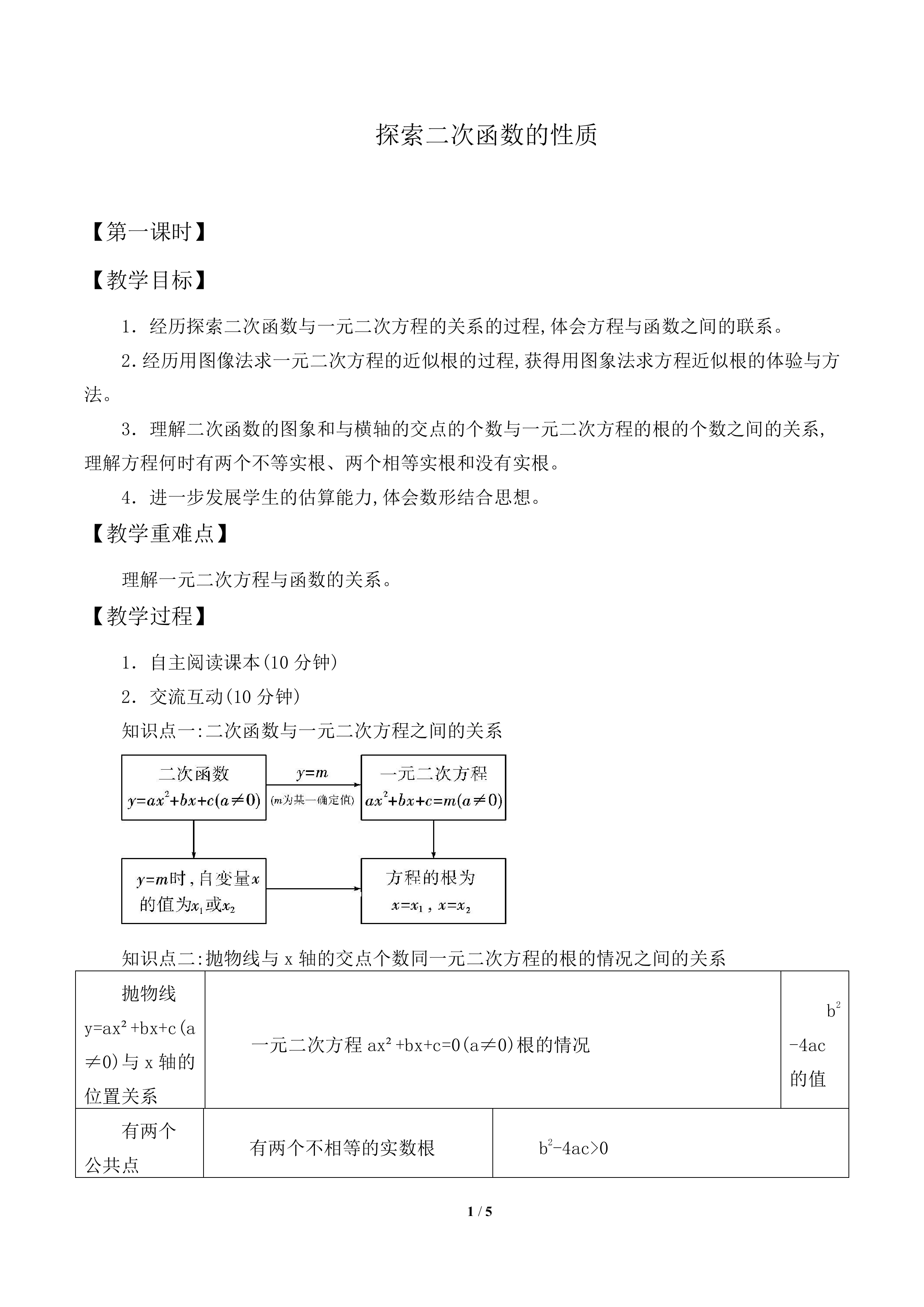 信息技术应用 探索二次函数的性质_教案1