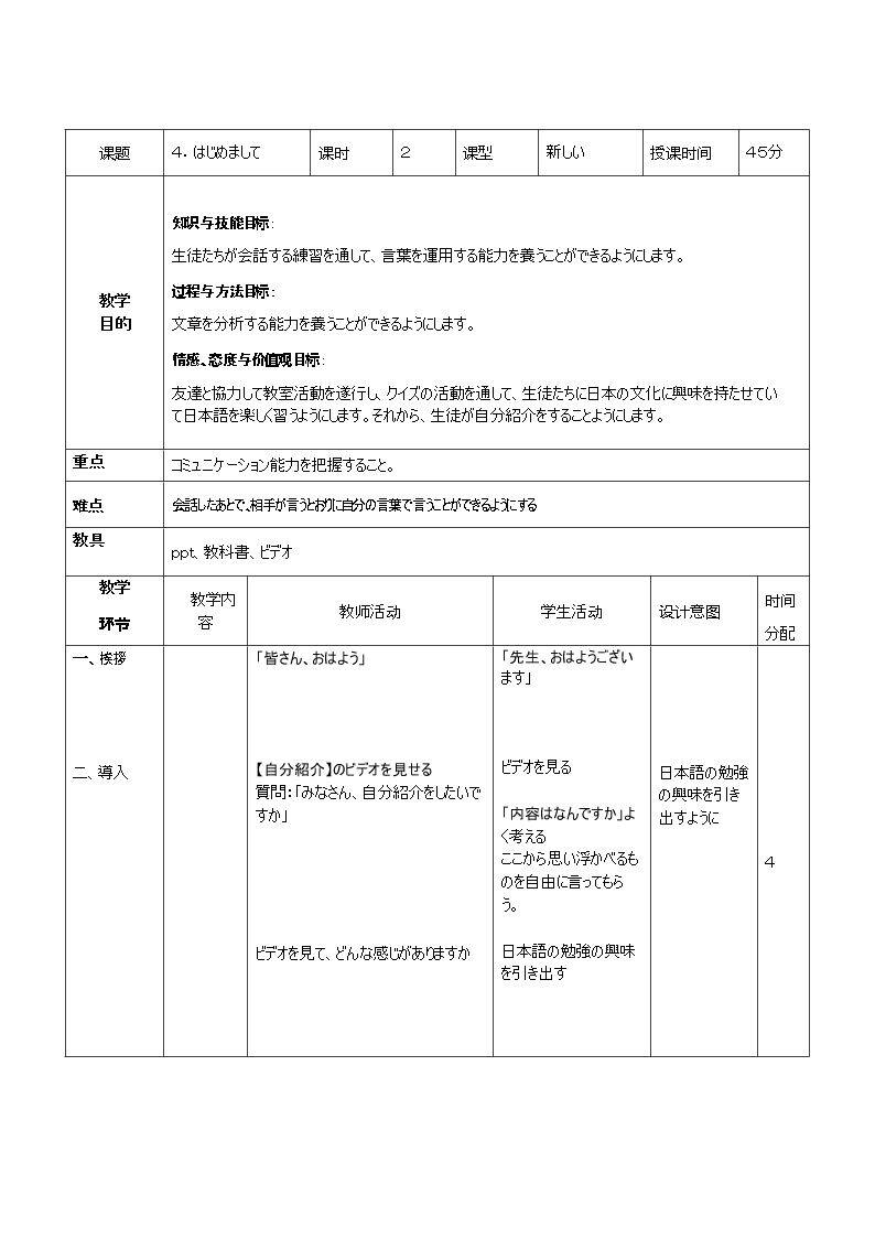 会话：「はじめまして」
