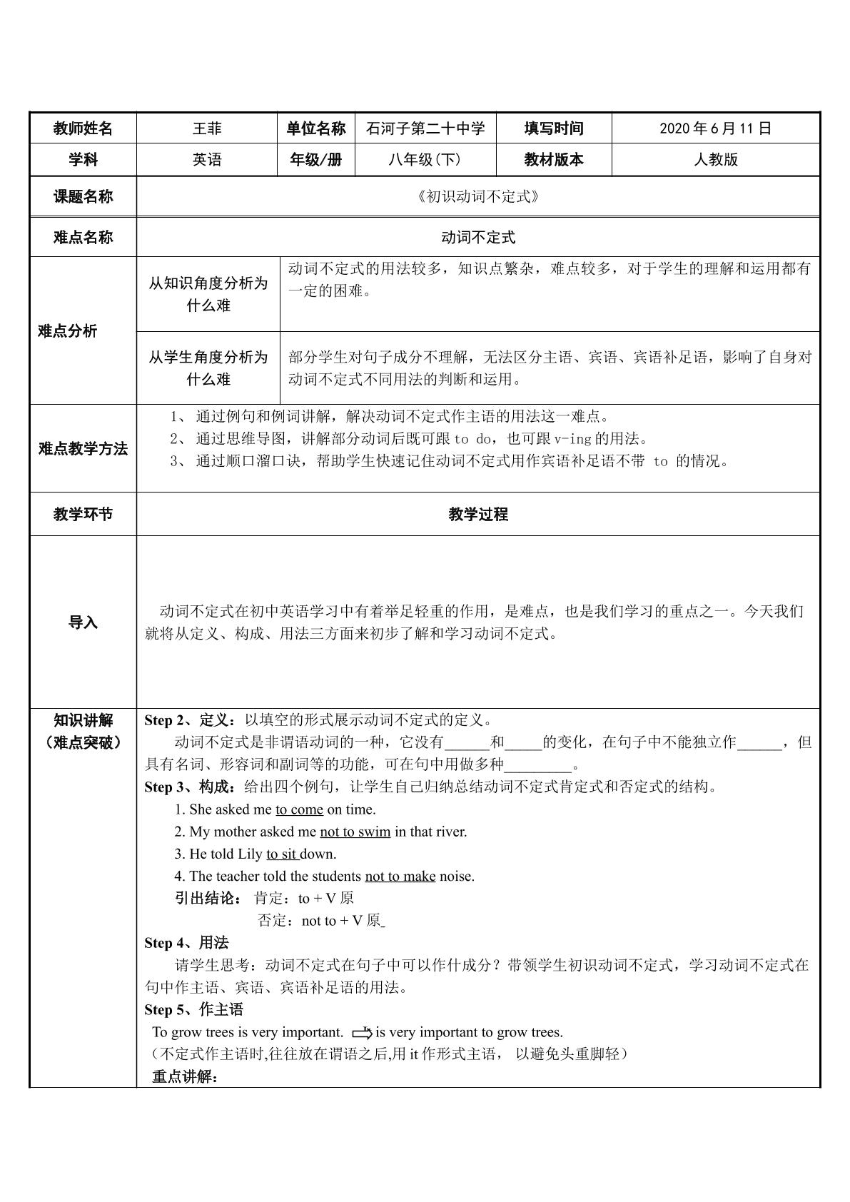 初识动词不定式