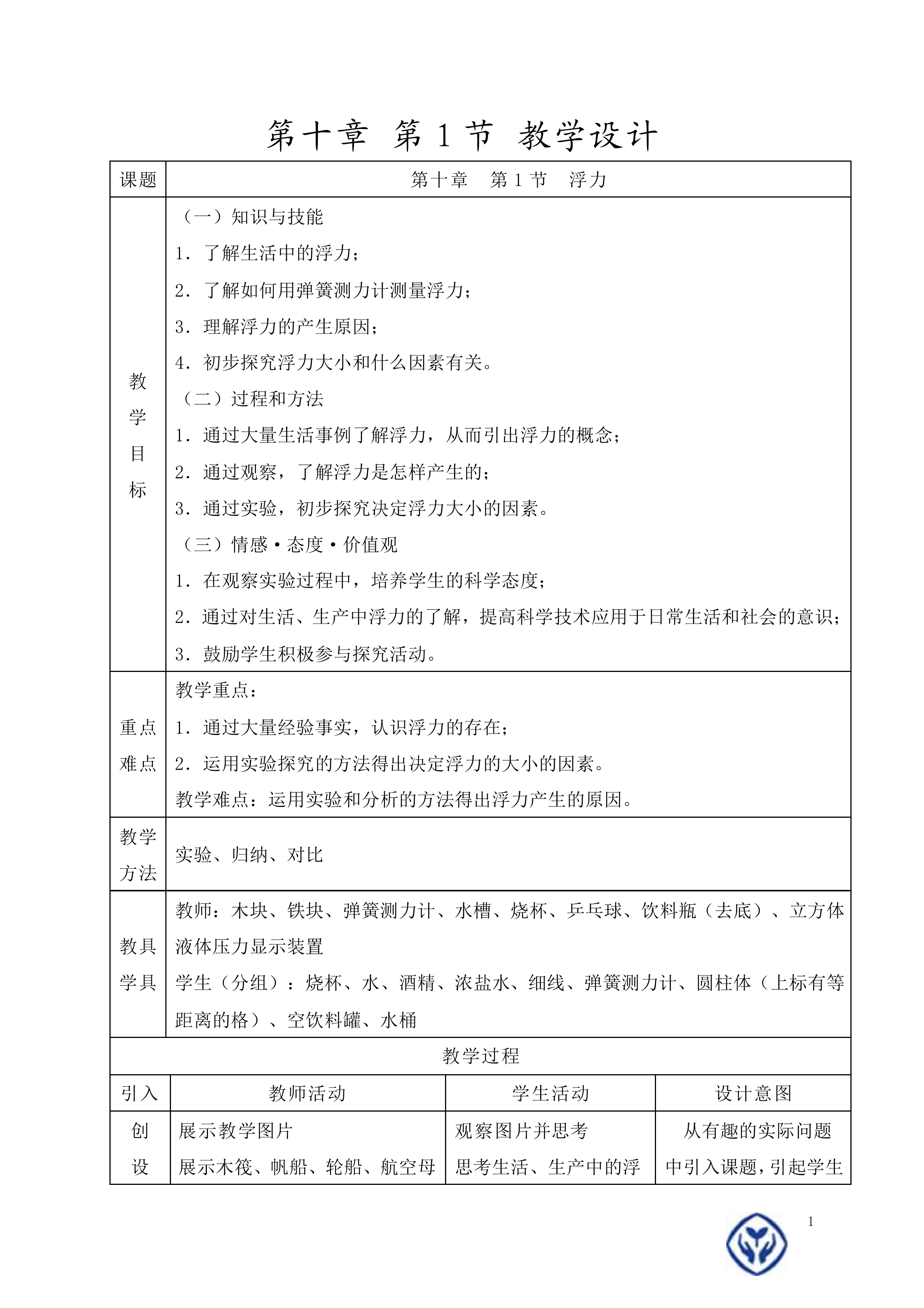 浮力 教材光盘                 _教案1