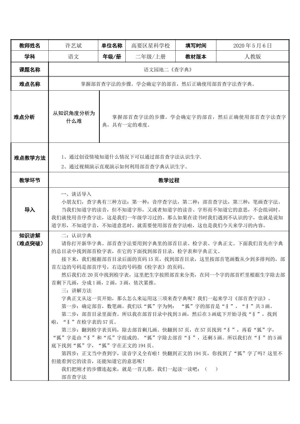 部首查字法