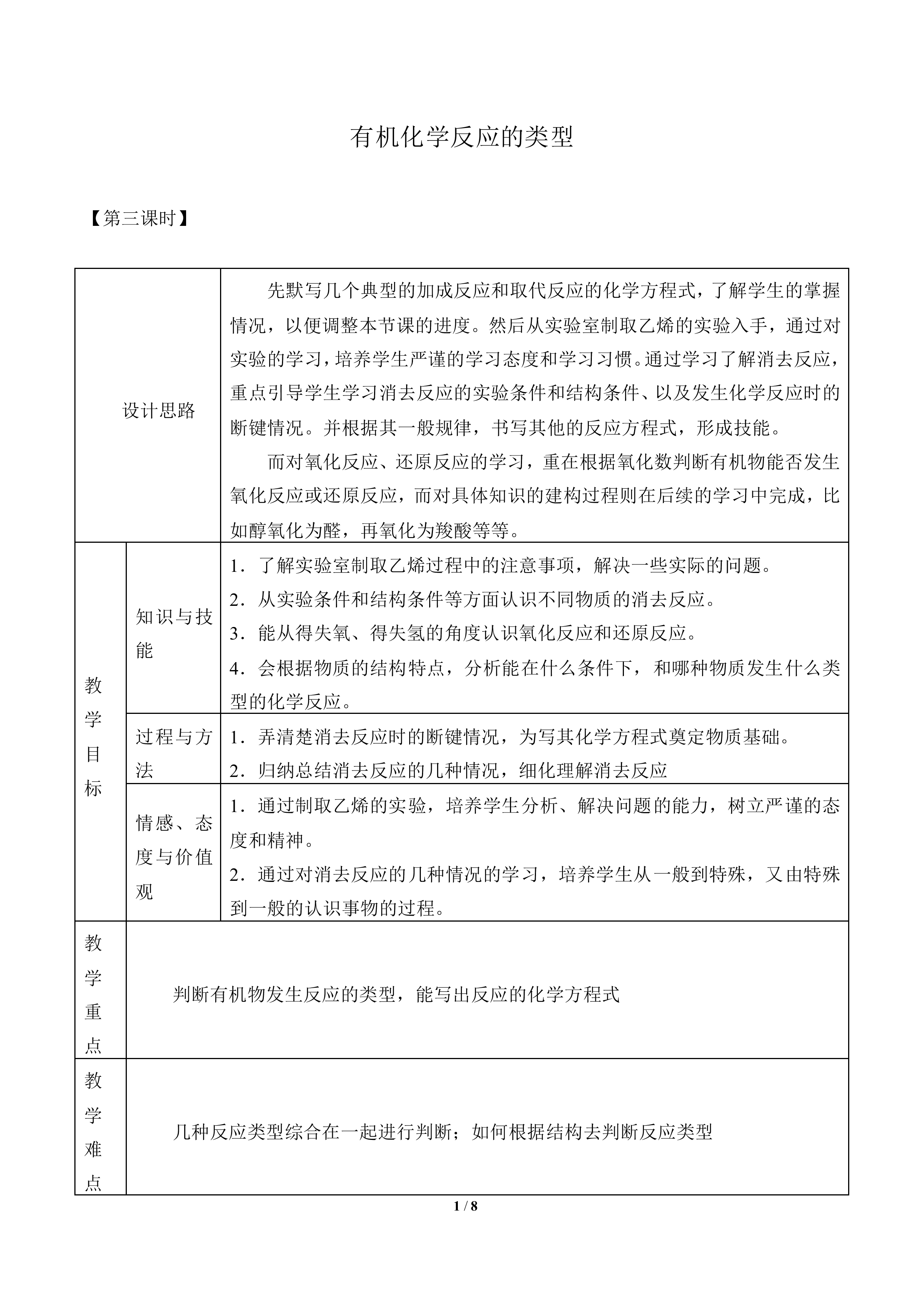 有机化学反应的类型_教案3