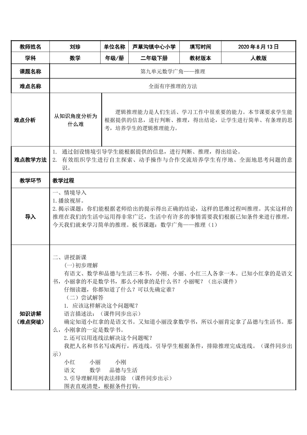 数学广角--推理