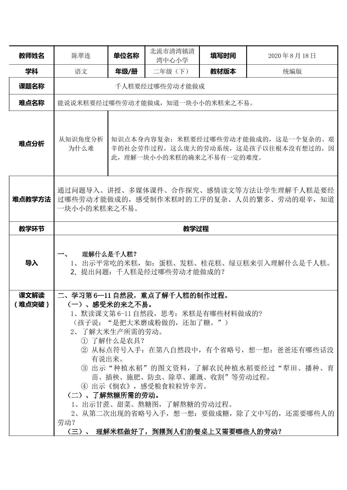 千人糕要经过哪些劳动才能做成