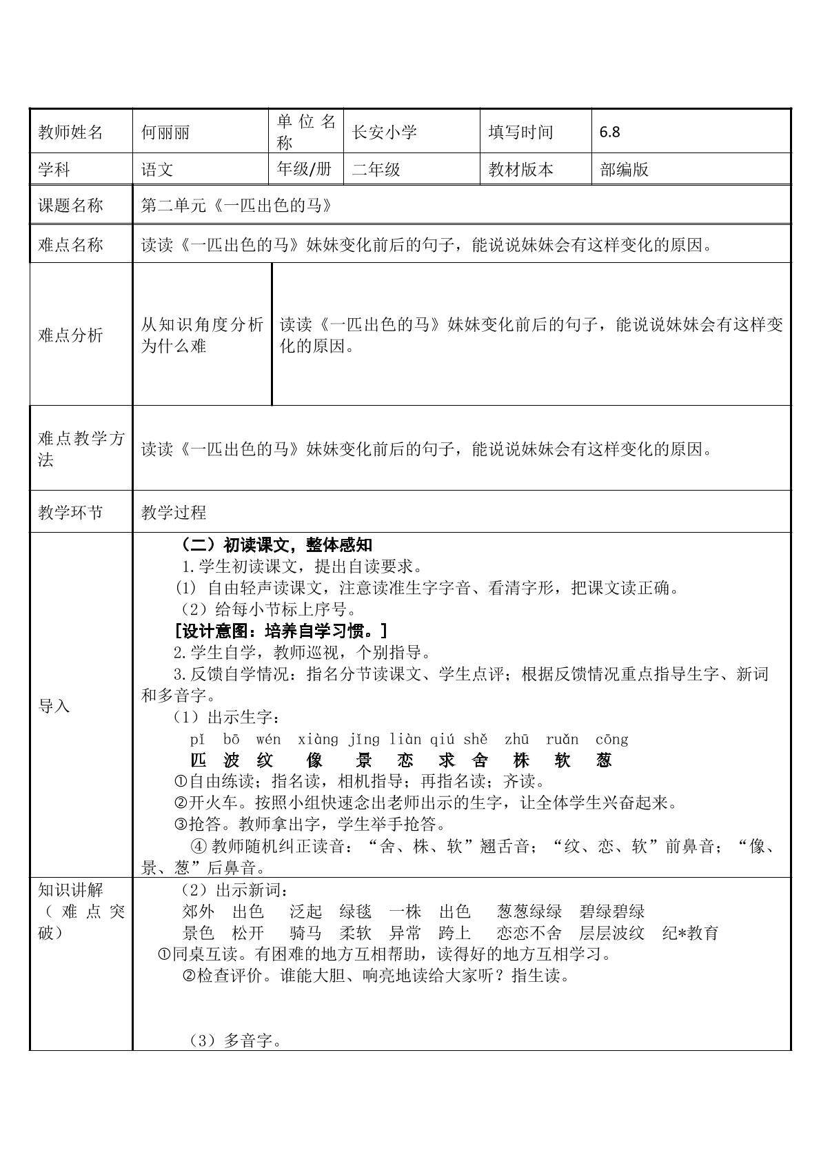一匹出色的马